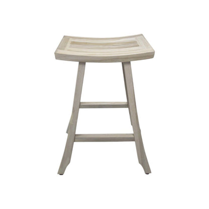 30" X 15" Light Gray Teak Square Shower Bench HomeRoots