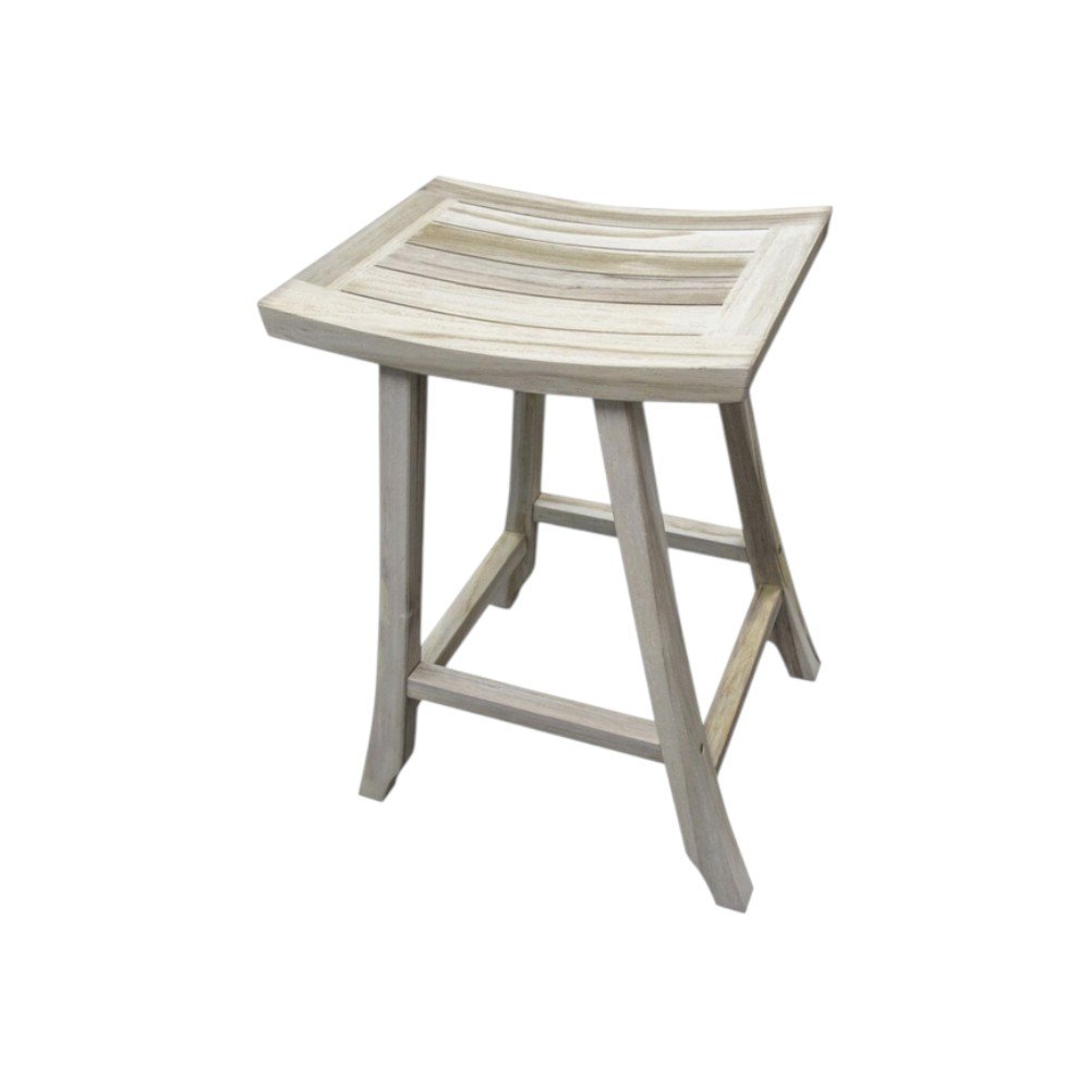 30" X 15" Light Gray Teak Square Shower Bench HomeRoots