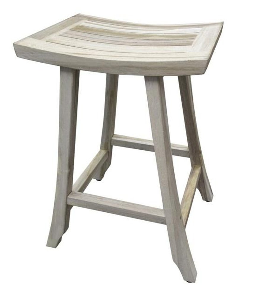 30" X 15" Light Gray Teak Square Shower Bench HomeRoots