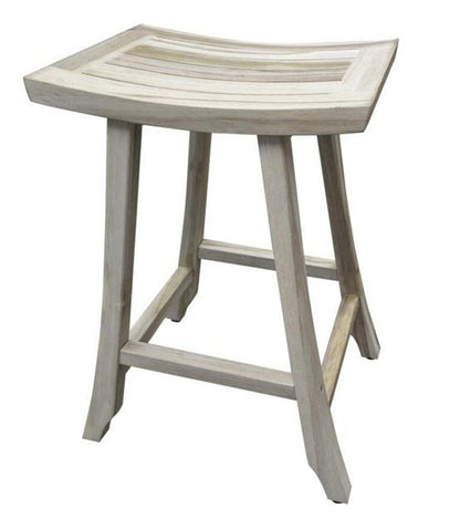 30" X 15" Light Gray Teak Square Shower Bench HomeRoots