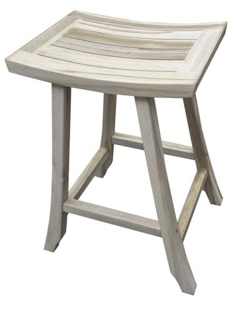 30" X 15" Light Gray Teak Square Shower Bench HomeRoots