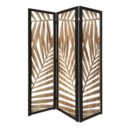 67" Brown Solid Wood Panel Screen Room Divider HomeRoots
