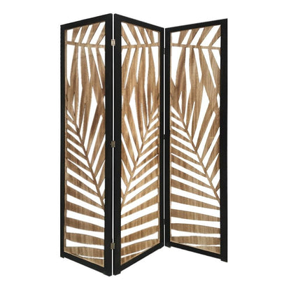 67" Brown Solid Wood Panel Screen Room Divider HomeRoots