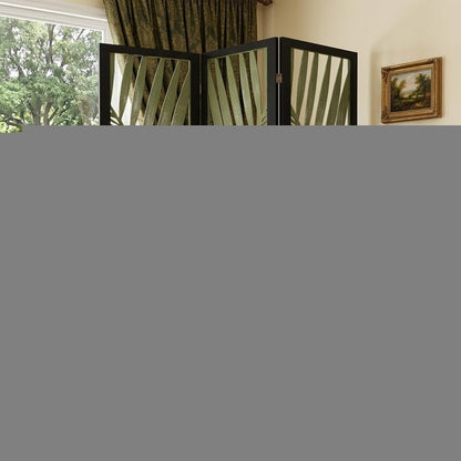 67" Green Solid WoodFolding Three Panel Screen Room Divider HomeRoots