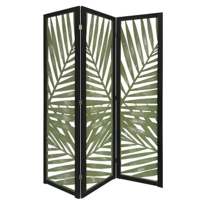 67" Green Solid Wood Panel Screen Room Divider HomeRoots