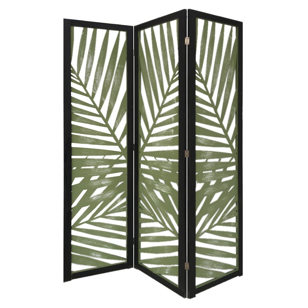 67" Green Solid Wood Panel Screen Room Divider HomeRoots