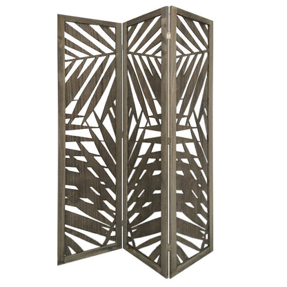 67" Gray Solid Wood Panel Screen Room Divider HomeRoots