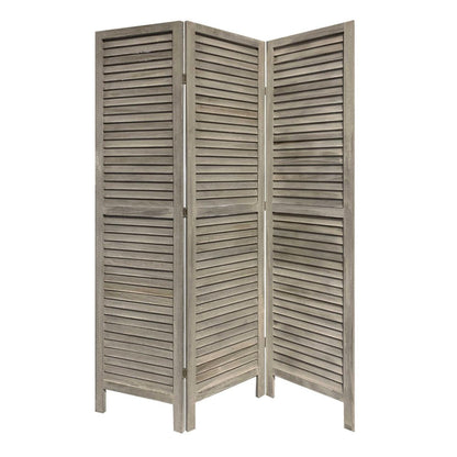 67" Gray Folding Three Panel Screen Room Divider HomeRoots
