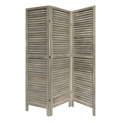 67" Gray Folding Three Panel Screen Room Divider HomeRoots