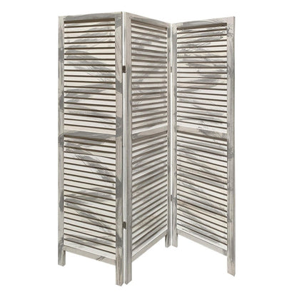67" Gray Folding Three Panel Screen Room Divider HomeRoots
