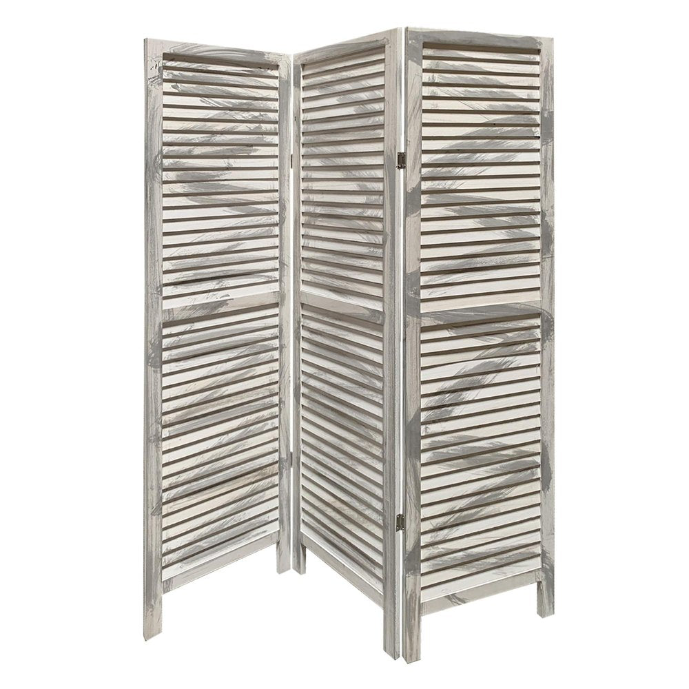 67" Gray Folding Three Panel Screen Room Divider HomeRoots