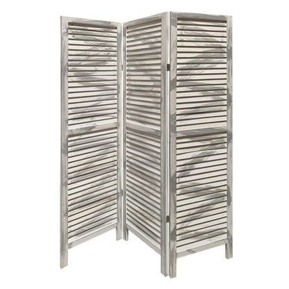 67" Gray Folding Three Panel Screen Room Divider HomeRoots