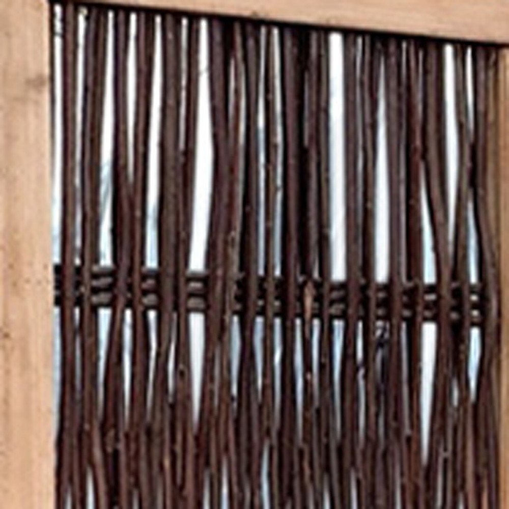 71" Brown Solid Wood Folding Three Panel Screen Room Divider HomeRoots