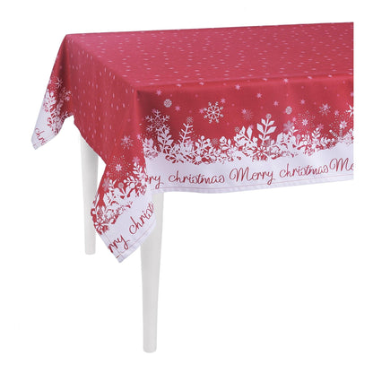 84" Merry Christmas Printed Rectangle Tablecloth In Red - FurniFindUSA