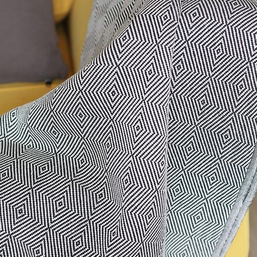 70" Geometric Handwoven Throw Blankets In Black HomeRoots