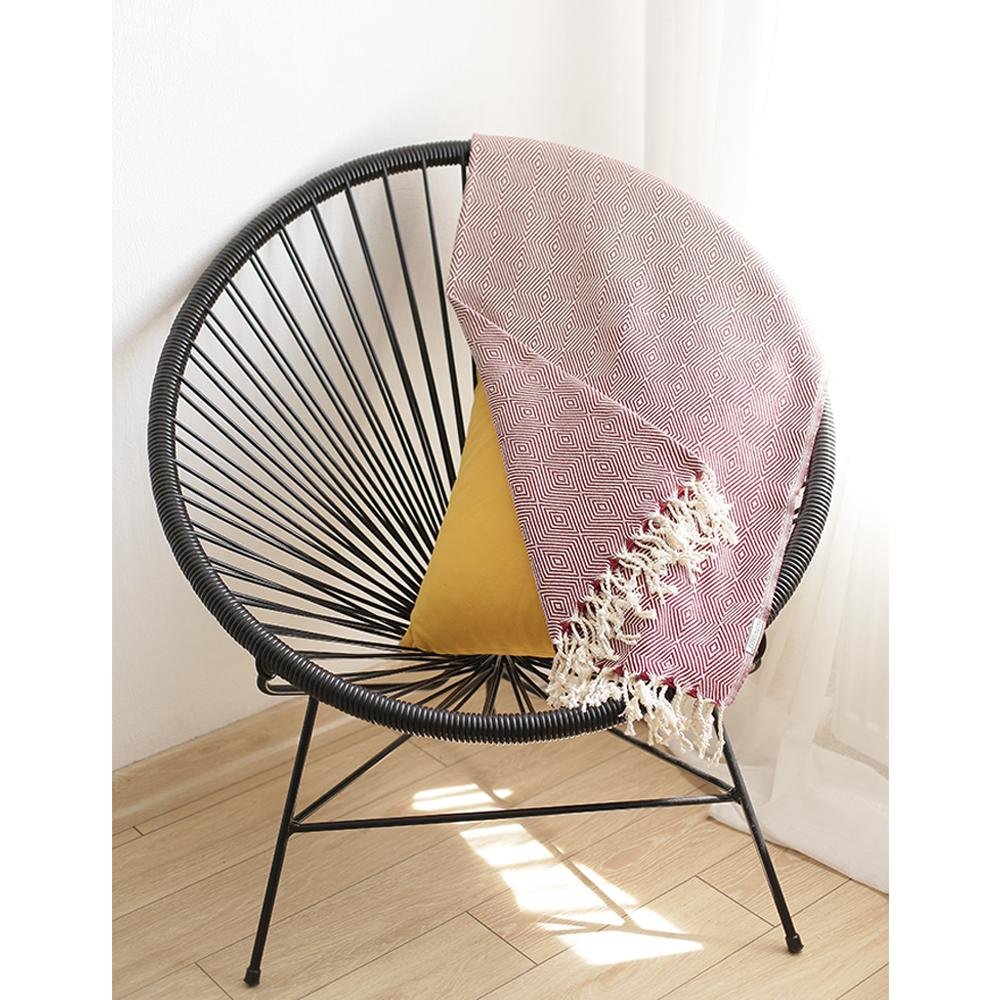 Red And White Geometric Squares Turkish Towel Or Throw Blanket HomeRoots