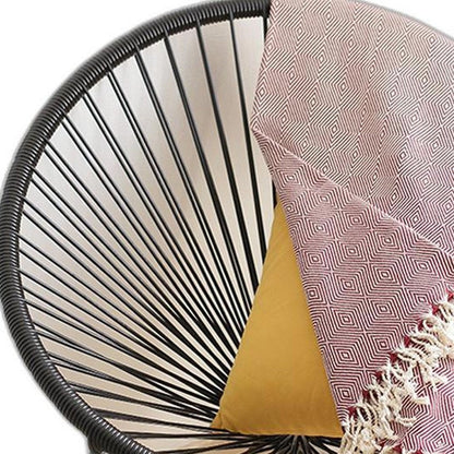 Red And White Geometric Squares Turkish Towel Or Throw Blanket HomeRoots