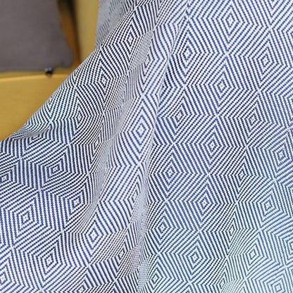 70" Geometric Handwoven Throw Blankets In Blue HomeRoots