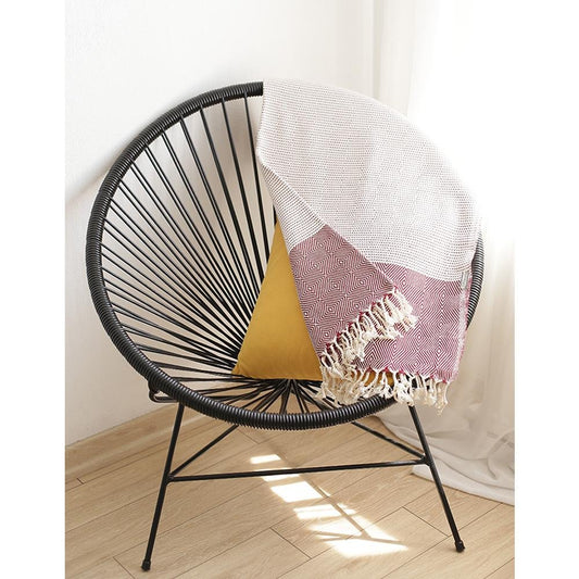 70" Turkish Cotton Handwoven Throw Blankets In Red HomeRoots