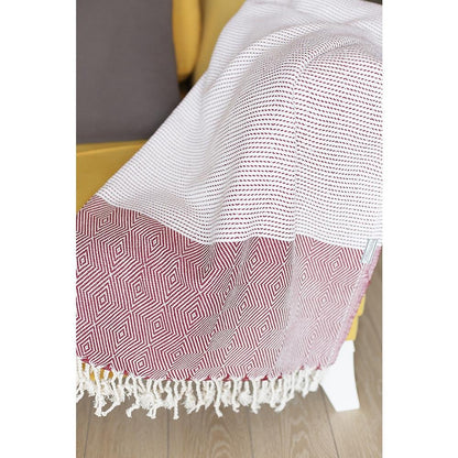 70" Turkish Cotton Handwoven Throw Blankets In Red HomeRoots