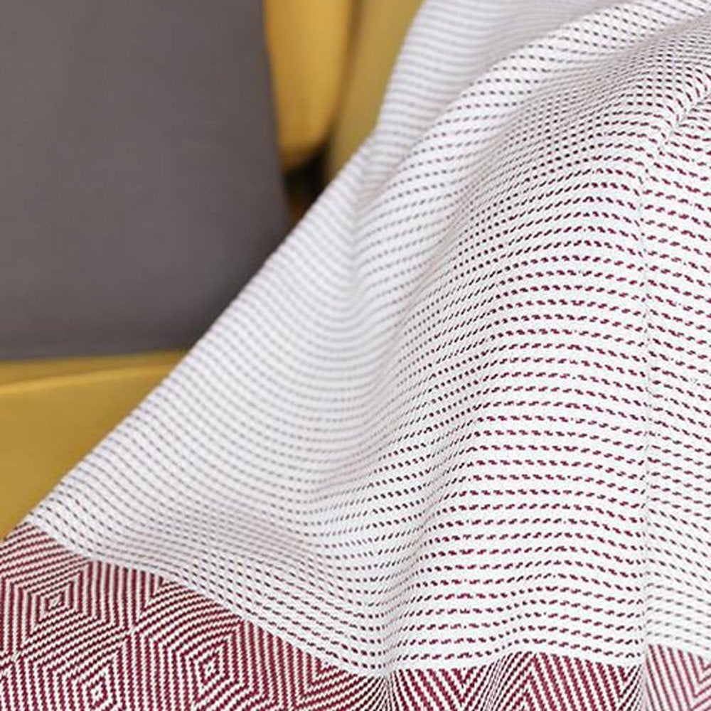 70" Turkish Cotton Handwoven Throw Blankets In Red HomeRoots