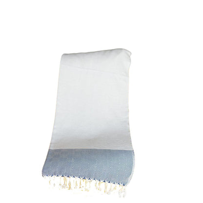 Blue And White Squares And Stripes Turkish Towel Or Throw Blanket HomeRoots