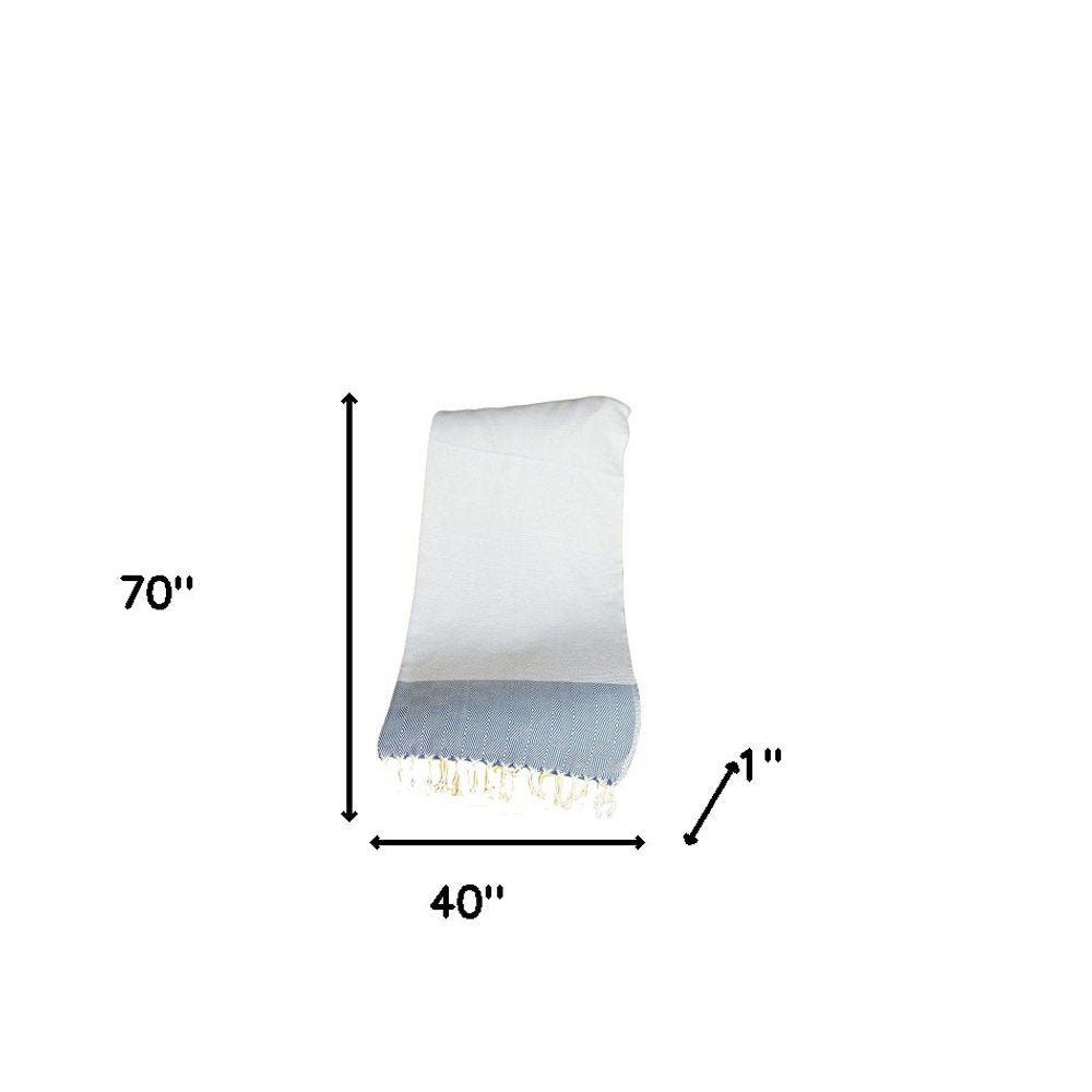 Blue And White Squares And Stripes Turkish Towel Or Throw Blanket HomeRoots