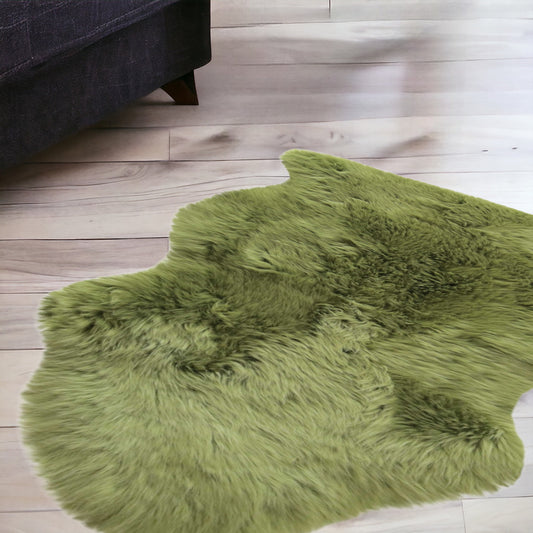 Sage Green New Zealand Natural  Sheepskin Rug - 24.0" (H) x 36.0" (W) x 2.5" (D)