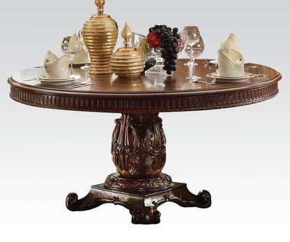 60" Brown Solid Wood Pedestal Base Dining Table HomeRoots