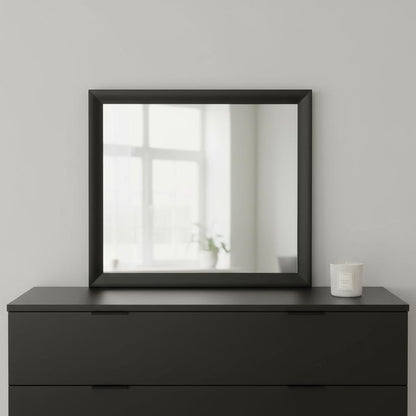 35" Black Square Wood Framed Mounted Dresser Mirror HomeRoots