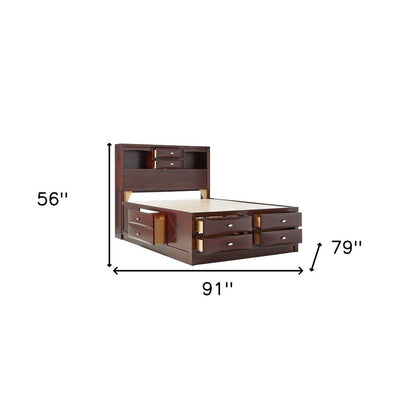Espresso Wood King With Ten Drawers Bed Frame HomeRoots