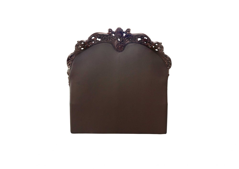 Dark Brown and Cherry Blossom Pink Tufted Upholstered Faux Leather No Bed HomeRoots