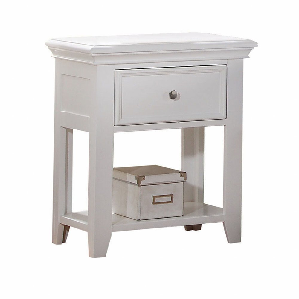 27" White One Drawer Nightstand — view 4