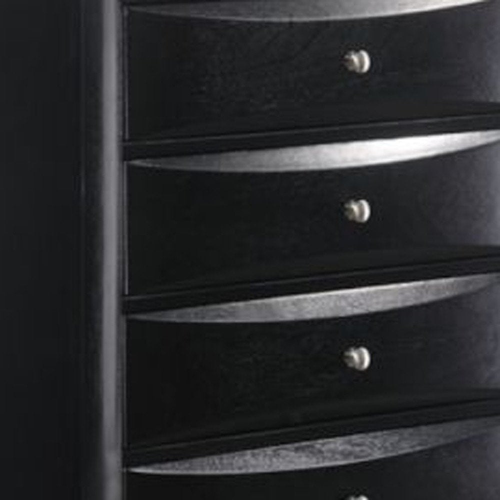 32" Black Solid Wood Five Drawer Standard Chest HomeRoots