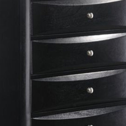 32" Black Solid Wood Five Drawer Standard Chest HomeRoots
