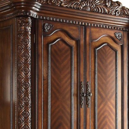 87" Two Doors Cherry Wood Tv Armoire - FurniFindUSA