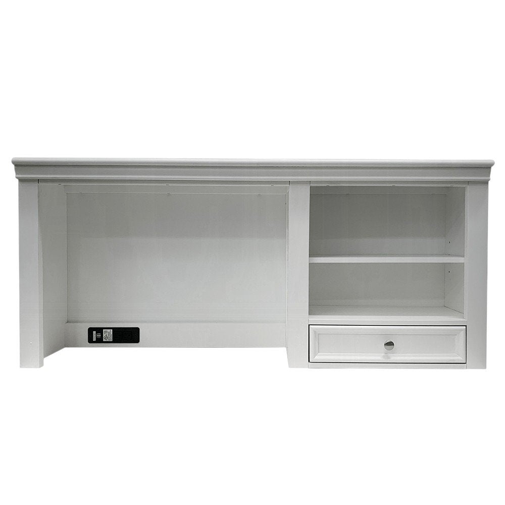 White Wood Computer Hutch With Shelf And Drawer HomeRoots