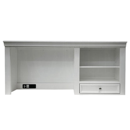 White Wood Computer Hutch With Shelf And Drawer HomeRoots