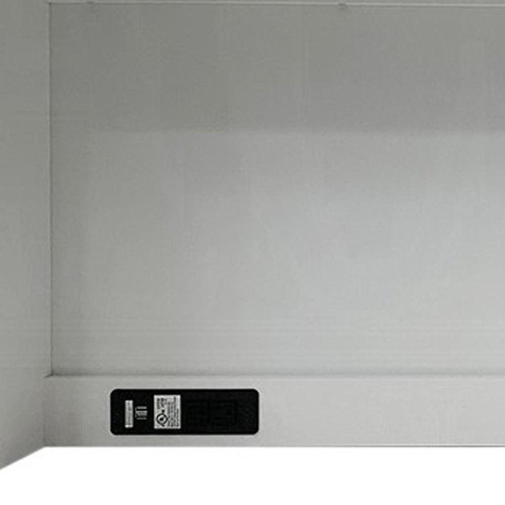 White Wood Computer Hutch With Shelf And Drawer — view 4