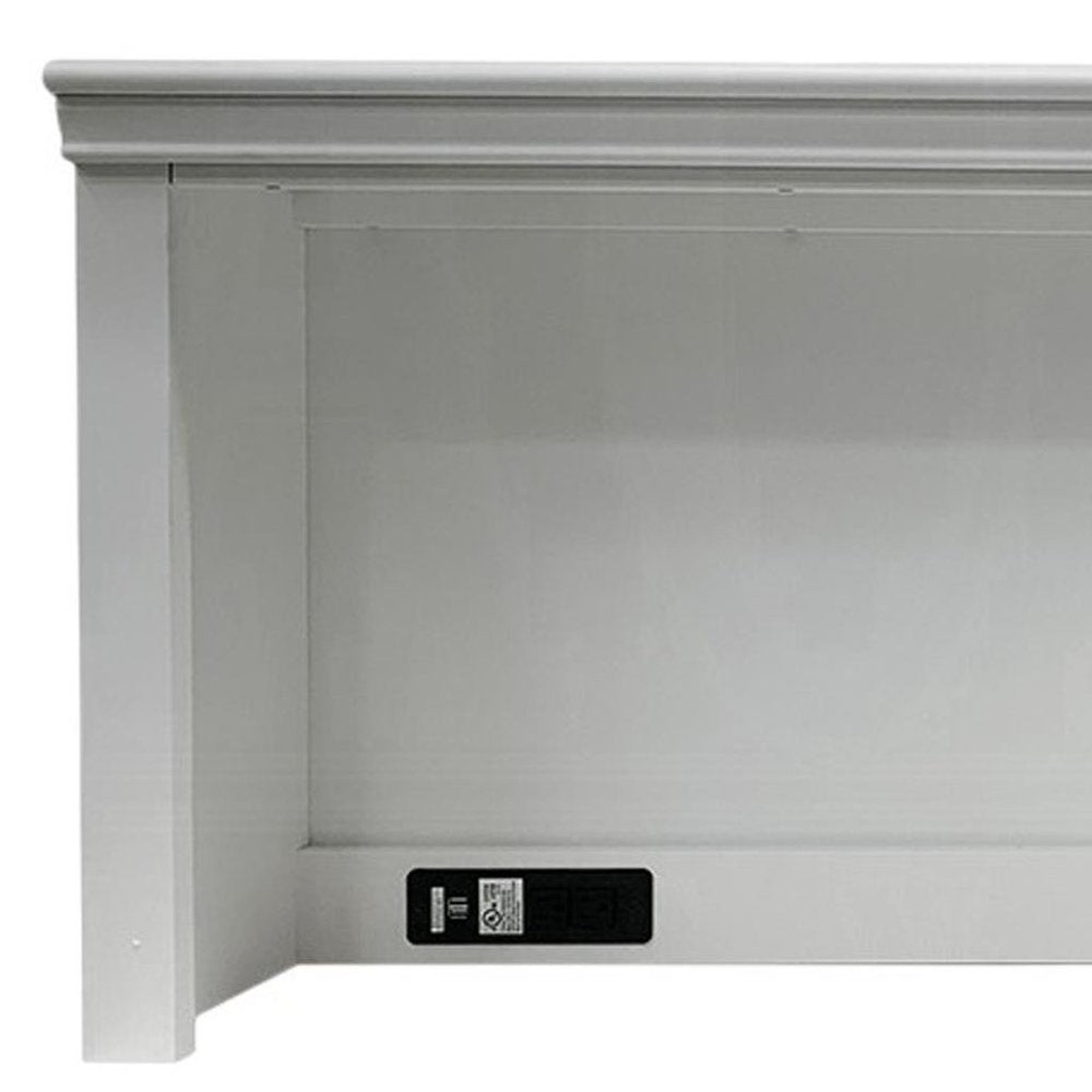 White Wood Computer Hutch With Shelf And Drawer HomeRoots