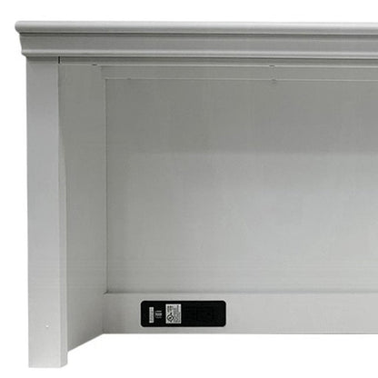 White Wood Computer Hutch With Shelf And Drawer HomeRoots