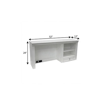 White Wood Computer Hutch With Shelf And Drawer HomeRoots