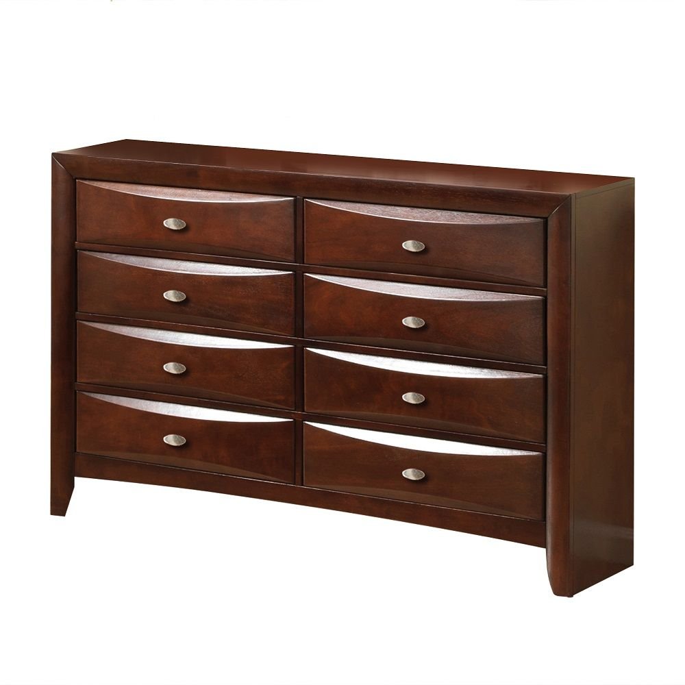 59" Espresso Solid Wood Eight Drawer Double Dresser — view 9