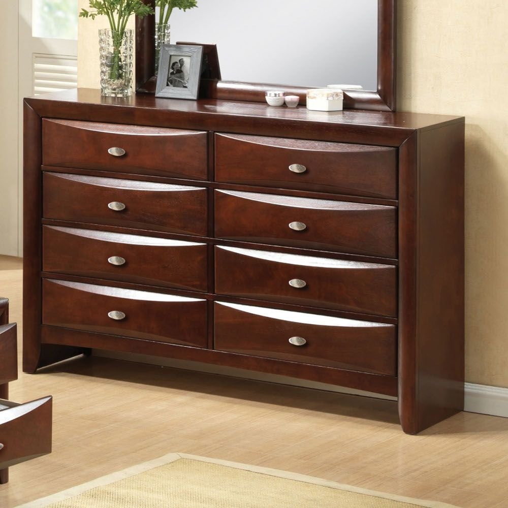 59" Espresso Solid Wood Eight Drawer Double Dresser — view 10