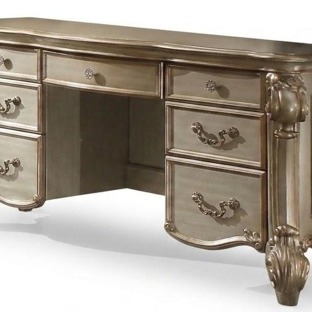 63" Gold Wood Vanity Table HomeRoots