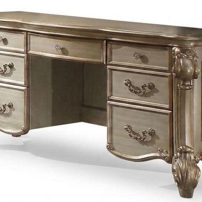 63" Gold Wood Vanity Table HomeRoots
