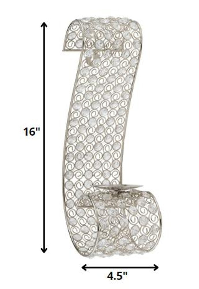 Gold And Faux Crystal Swirling Wall Sconce — view 2
