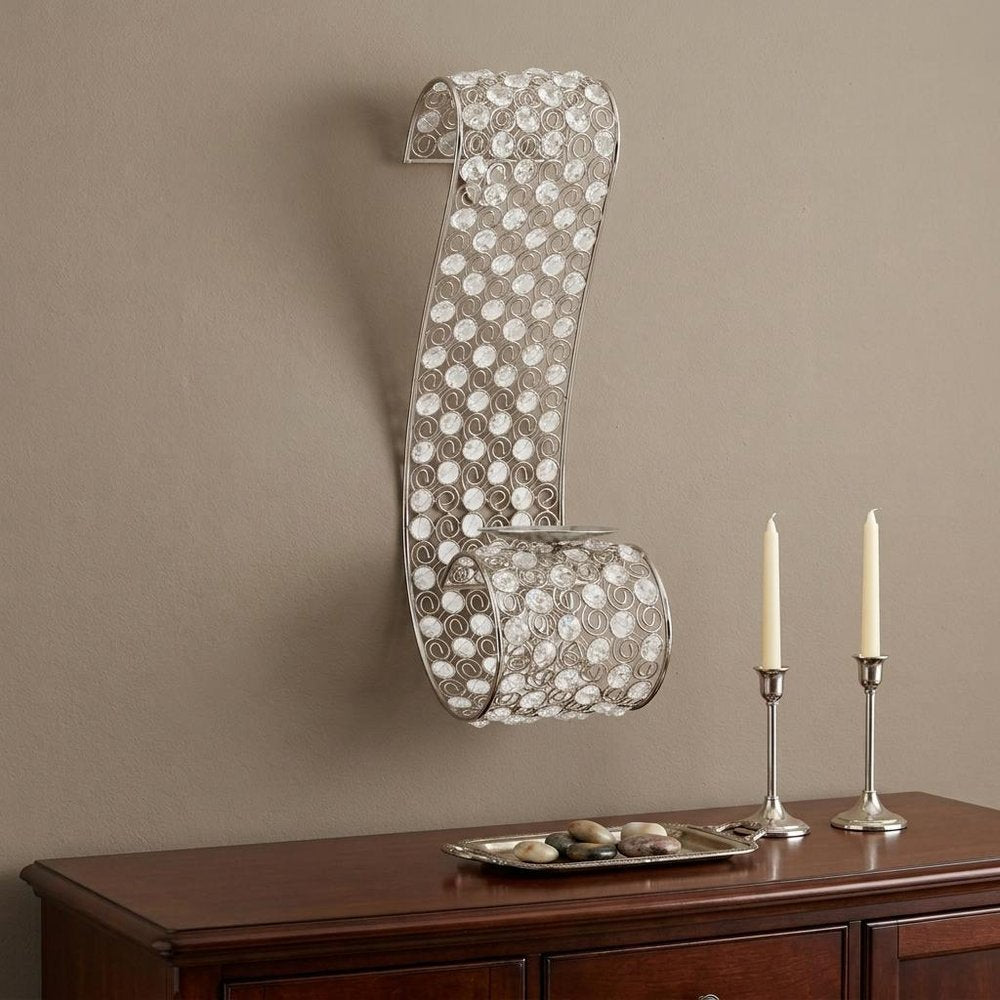 Gold And Faux Crystal Swirling Wall Sconce — view 6