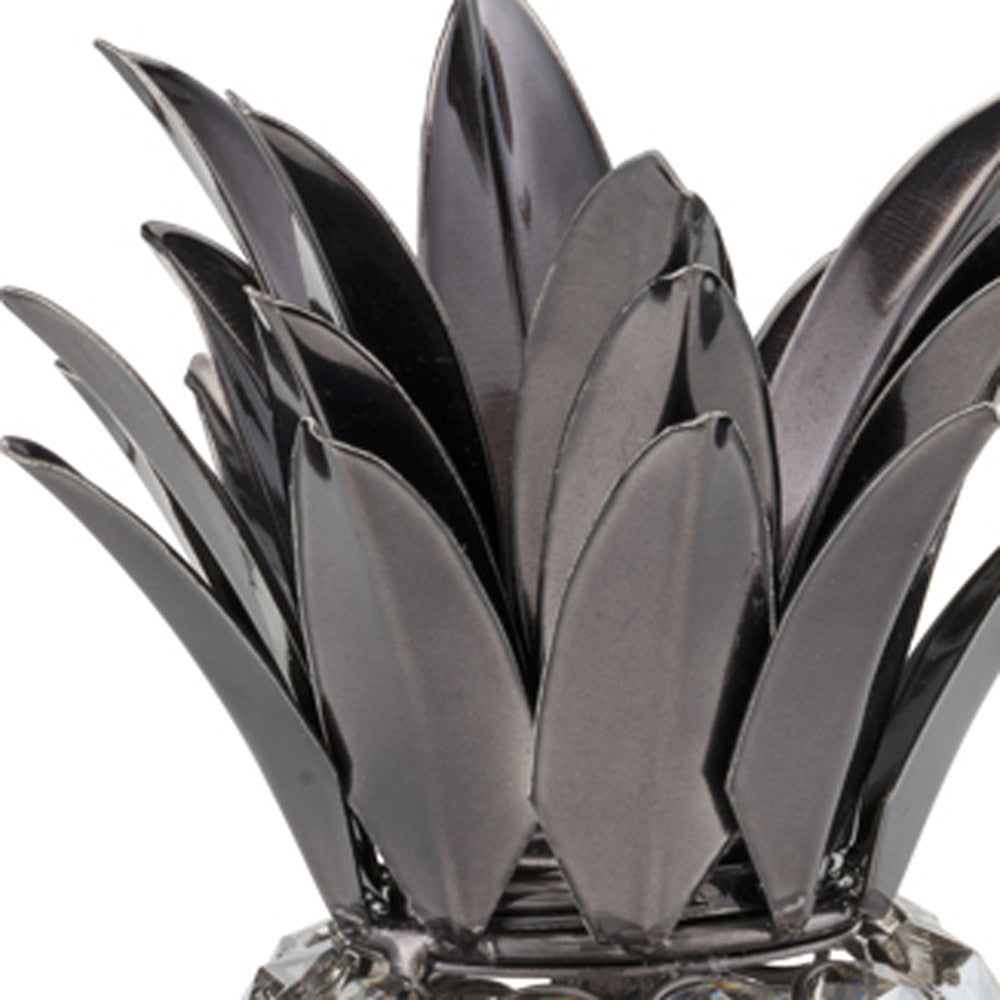 11" Silver Nickel Decorative Pineapple Tabletop Sculpture