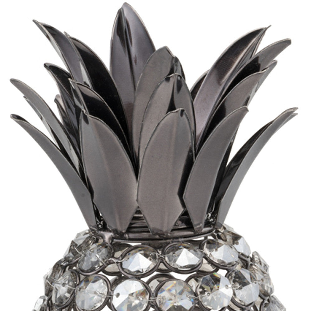 11" Silver Nickel Decorative Pineapple Tabletop Sculpture